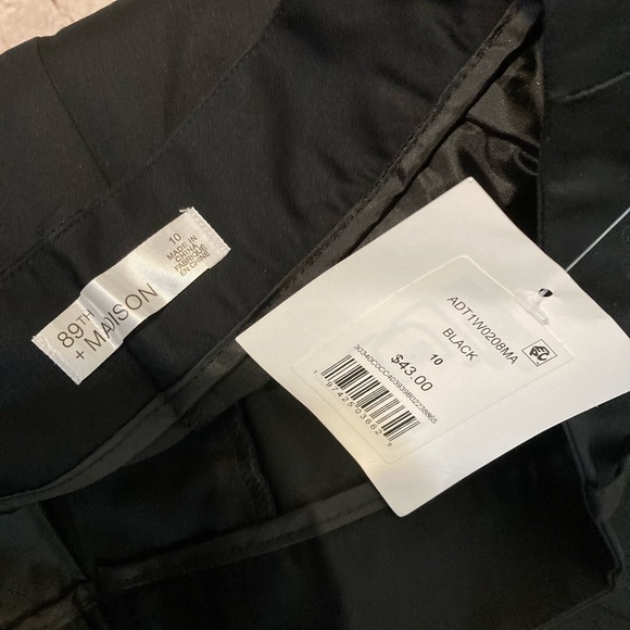 NWT 89TH+Madison ankle length cotton/Polyester/spandex,black pants size 8,10,12 - Picture 12 of 13